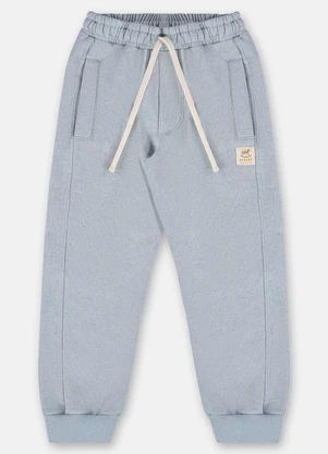 Up Baby - Calça Menino em Moletom Linho Azul - UP BABY