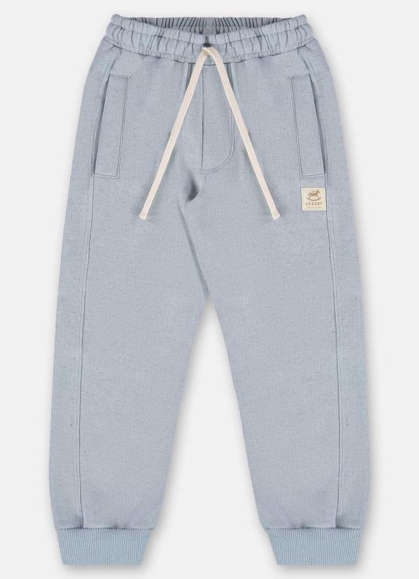 Up Baby - Calça Menino em Moletom Linho Azul