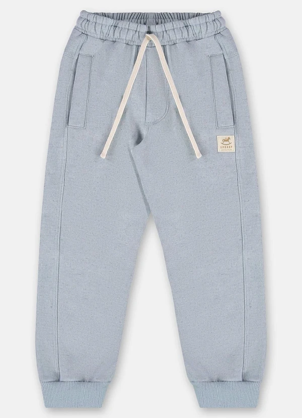 Up Baby - Calça Menino em Moletom Linho Azul