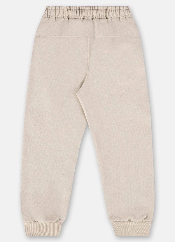 Up Baby - Calça Menino em Moletom Linho Bege 2