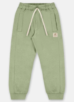 Up Baby - Calça Menino em Moletom Linho Verde - UP BABY