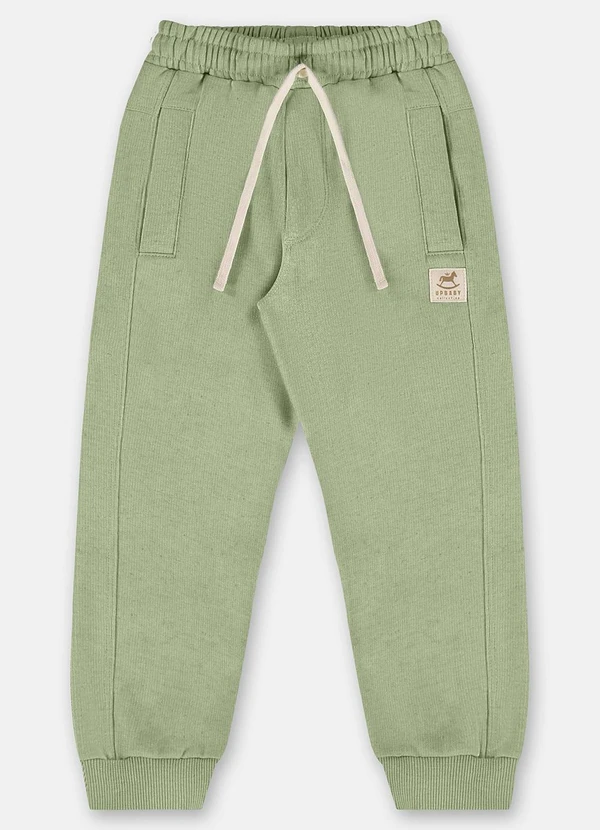 Up Baby - Calça Menino em Moletom Linho Verde