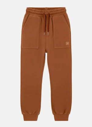 Up Baby - Calça Menino em Moletom Marrom - UP BABY
