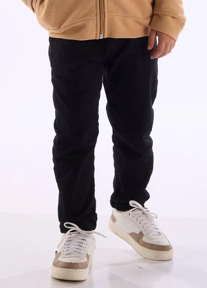 Quimby - Calça Menino em Sarja com Elastano Preto - QUIMBY