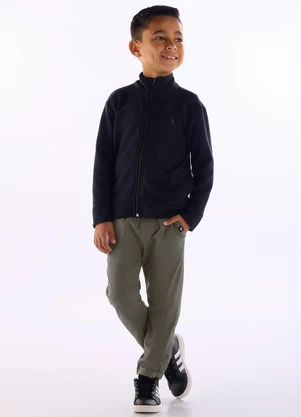 Quimby - Calça Menino em Sarja com Elastano Verde - QUIMBY