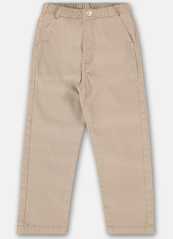 Up Baby - Calça Menino em Sarja Cotelê Bege 3