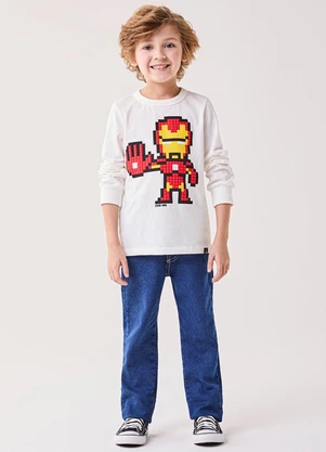 Bimbi - Calça Menino Jeans com Patch e Cadarço Azul - BIMBI