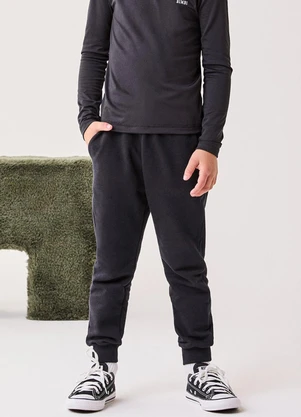 Bimbi - Calça Menino Jogger de Moletom Preto Preto - BIMBI
