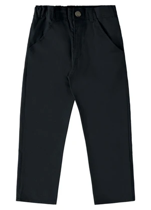 Ioluig - Calça Menino Lisa Sarja com Elastano Preto - IOLUIG