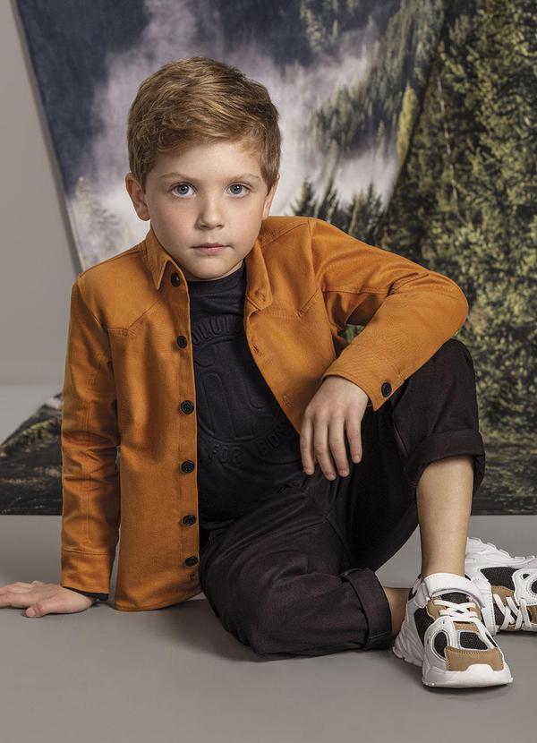 Ioluig - Calça Menino Lisa Sarja com Elastano Preto