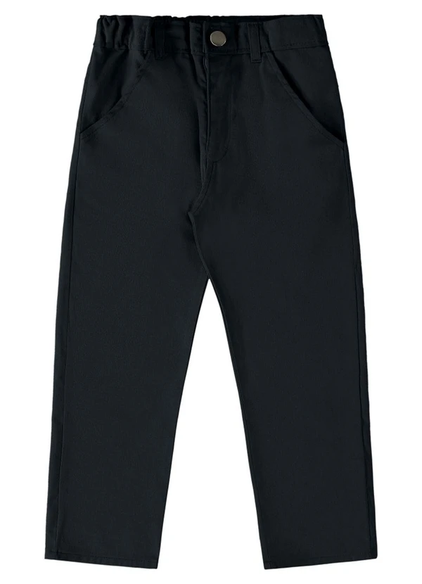 Ioluig - Calça Menino Lisa Sarja com Elastano Preto 2