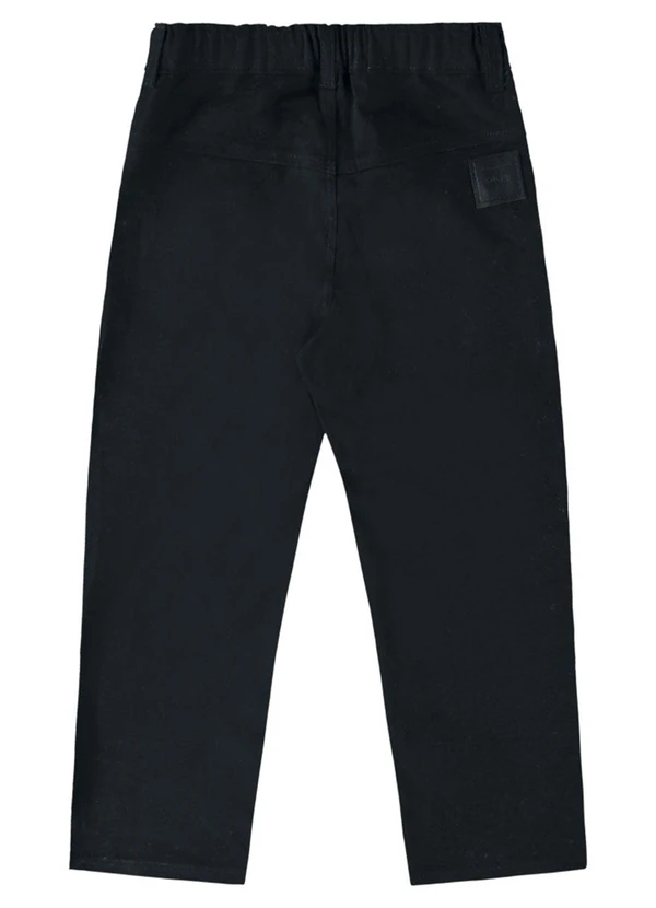 Ioluig - Calça Menino Lisa Sarja com Elastano Preto 3