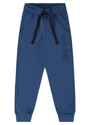 Ioluig - Calça Menino Moletom Felpado Azul - IOLUIG