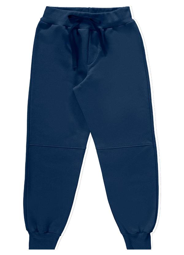 Marlan - Calça Menino Moletom Felpado com Recorte Azul