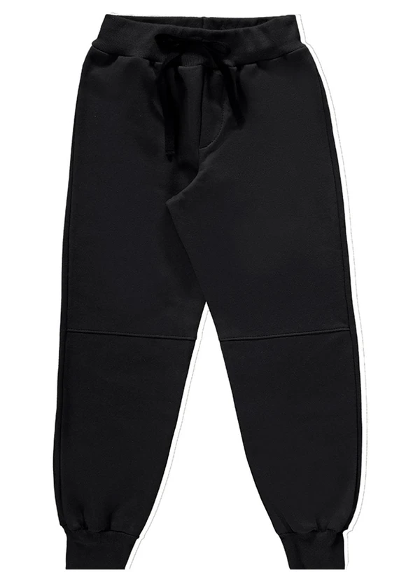 Marlan - Calça Menino Moletom Felpado com Recorte Preto