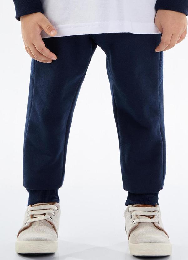 Pulla Bulla - Calca Moletom e Malha Relevo Azul