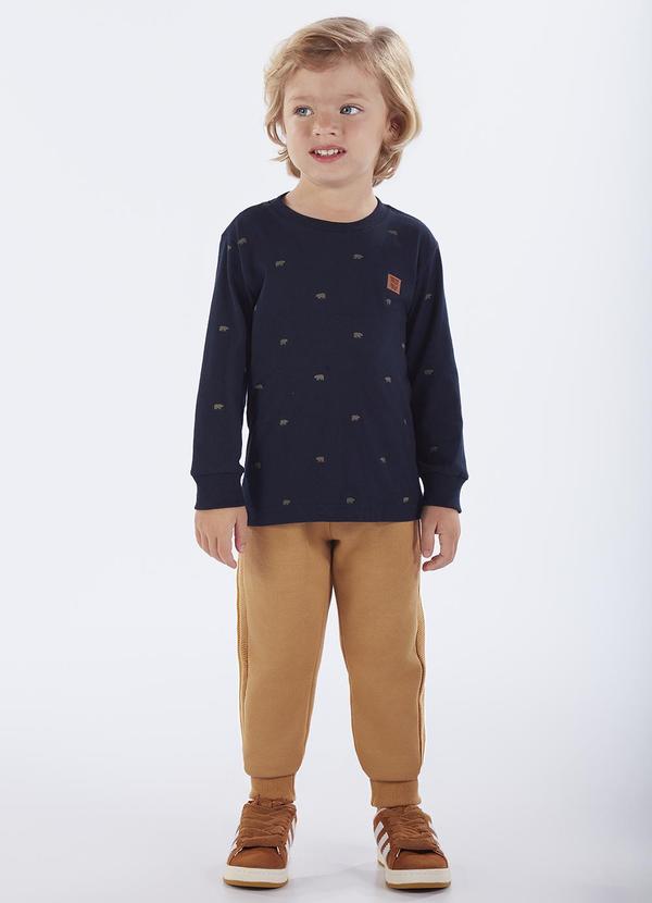 Pulla Bulla - Calça Moletom e Malha Relevo Marrom 2