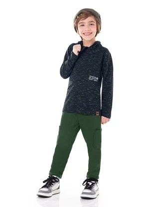 Marlan - Calça Moletom Felpado Bolsos Laterais Verde - MARLAN