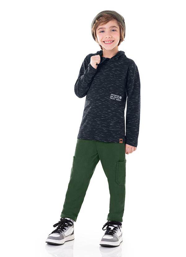 Marlan - Calça Moletom Felpado Bolsos Laterais Verde