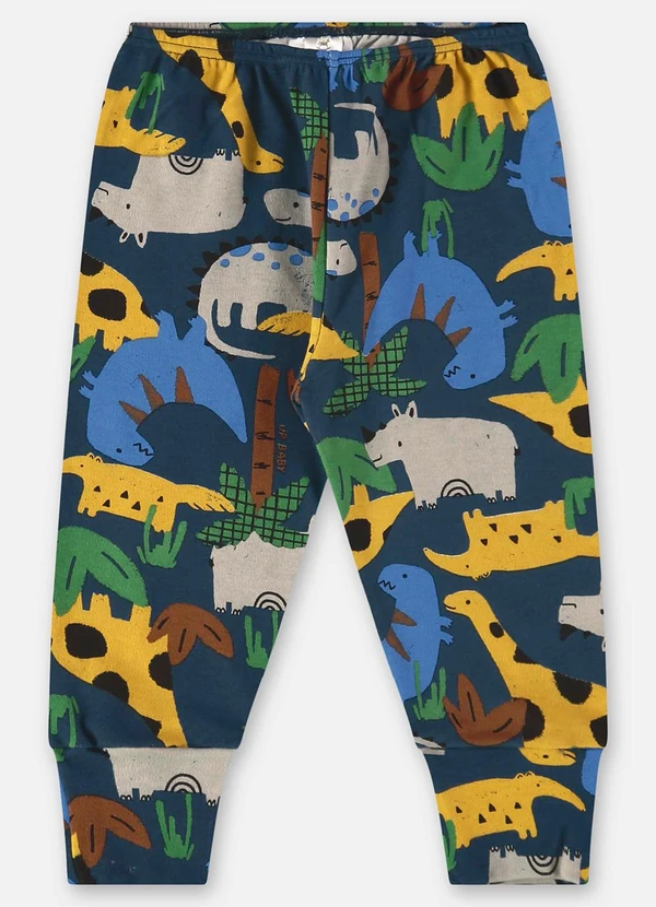 Up Baby - Calça para Bebê Menino em Suedine Azul