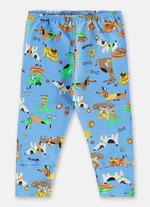 Up Baby - Calça para Bebê Menino em Suedine Azul - UP BABY