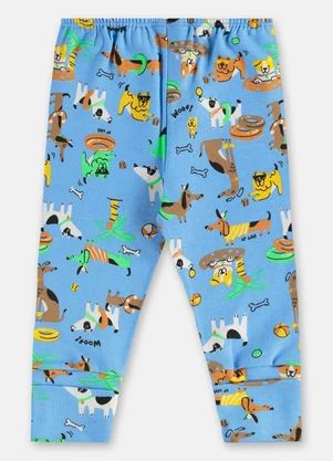Up Baby - Calça para Bebê Menino em Suedine Azul - UP BABY