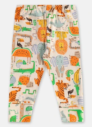 Up Baby - Calça para Bebê Menino em Suedine Bege - UP BABY