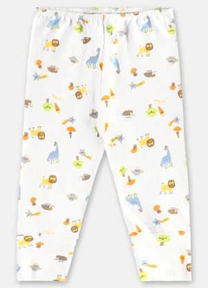 Up Baby - Calça para Bebê Menino em Suedine Branco - UP BABY