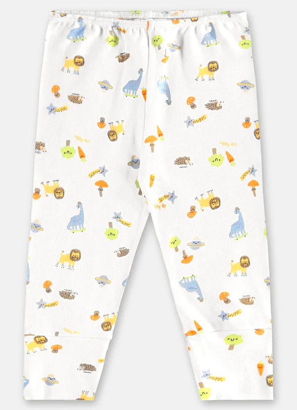 Up Baby - Calça para Bebê Menino em Suedine Branco 2