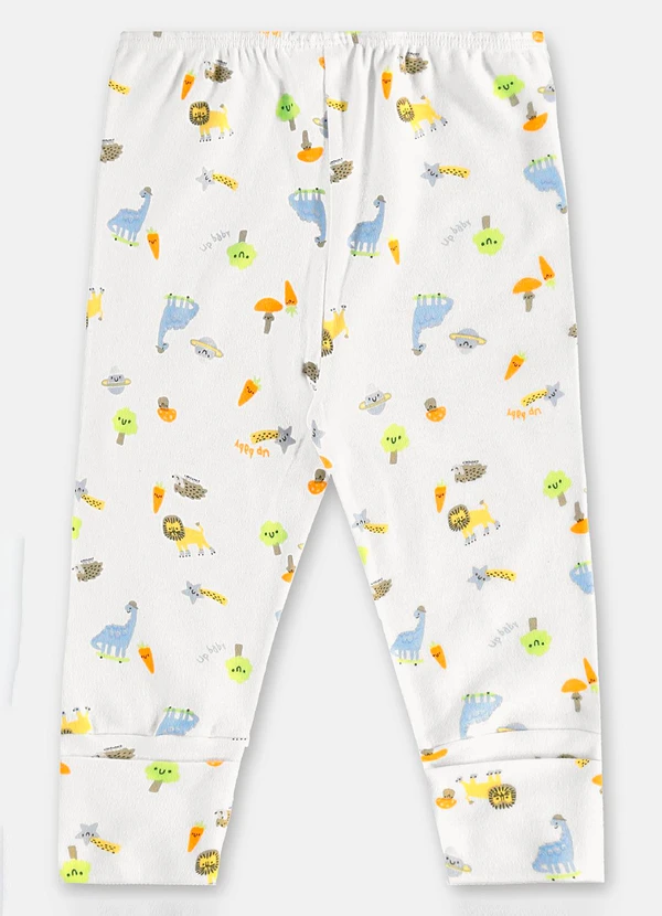 Up Baby - Calça para Bebê Menino em Suedine Branco 3
