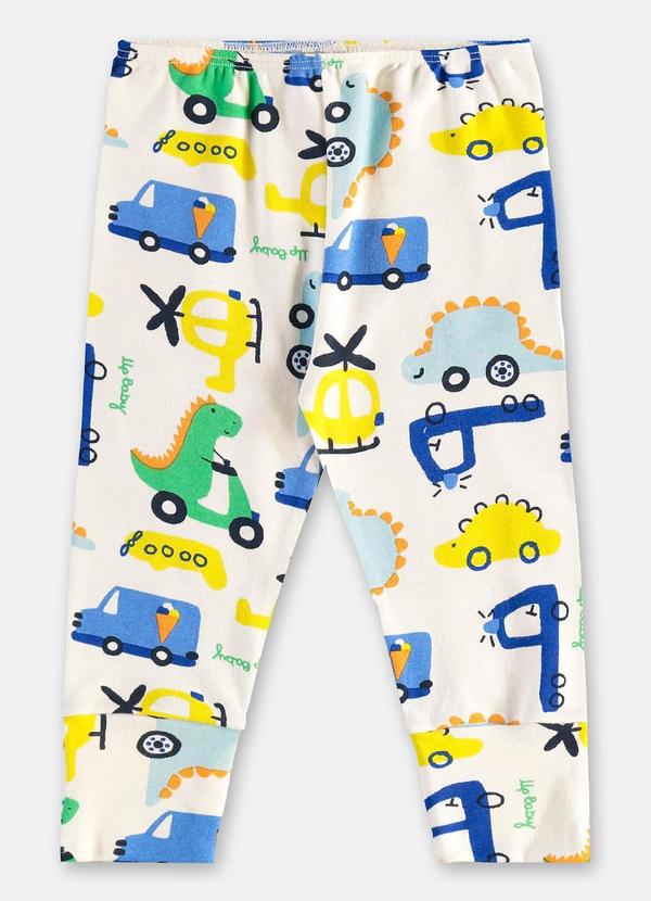 Up Baby - Calça para Bebê Menino em Suedine Branco