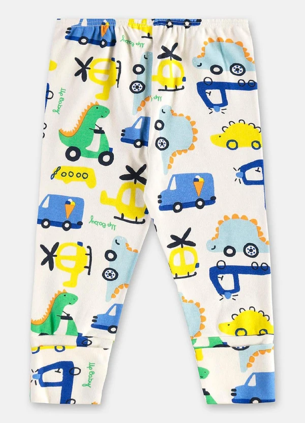 Up Baby - Calça para Bebê Menino em Suedine Branco 2