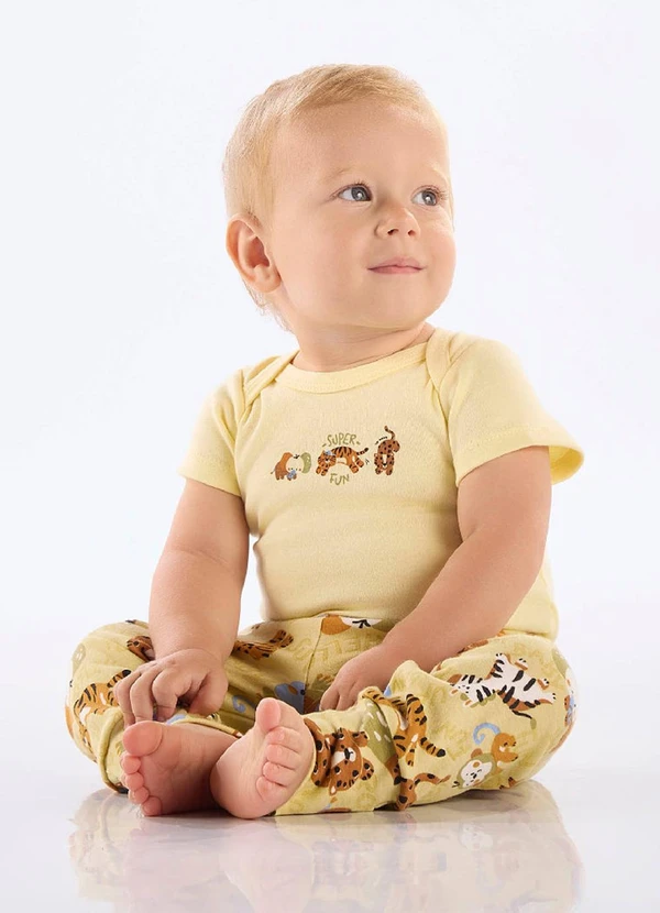 Up Baby - Calça para Bebê Menino em Suedine Verde