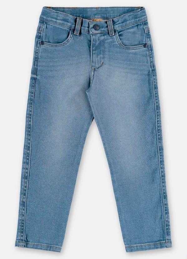 Up Baby - Calça para Menino em Jeans Moletom Azul 3