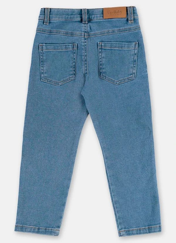 Up Baby - Calça para Menino em Jeans Moletom Azul 4