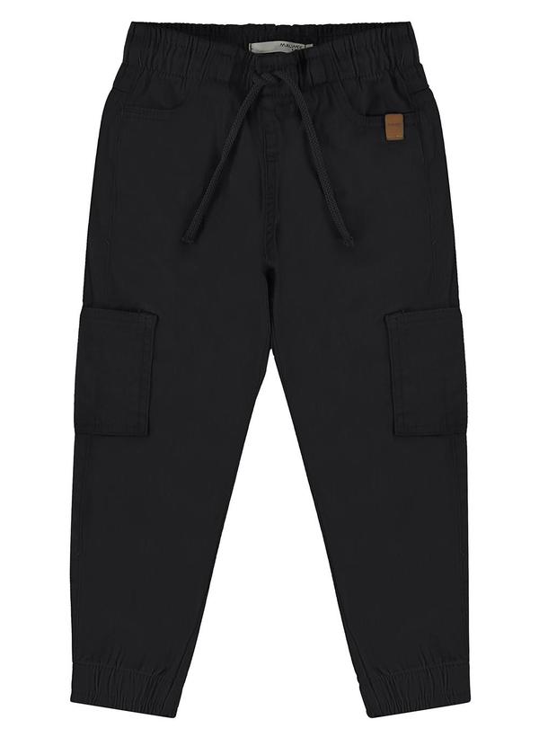 Malwee Kids - Calça Preta Jogger em Sarja Menino