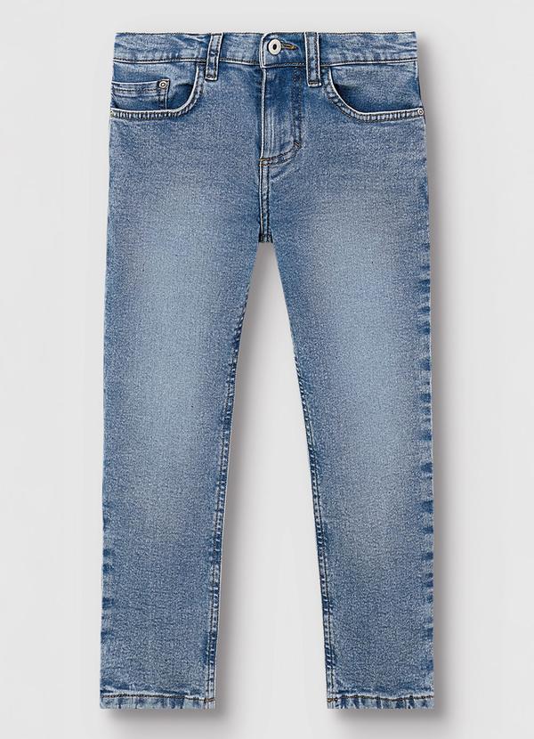Carinhoso - Calça Reta Jeans Estonada Menino Azul 3
