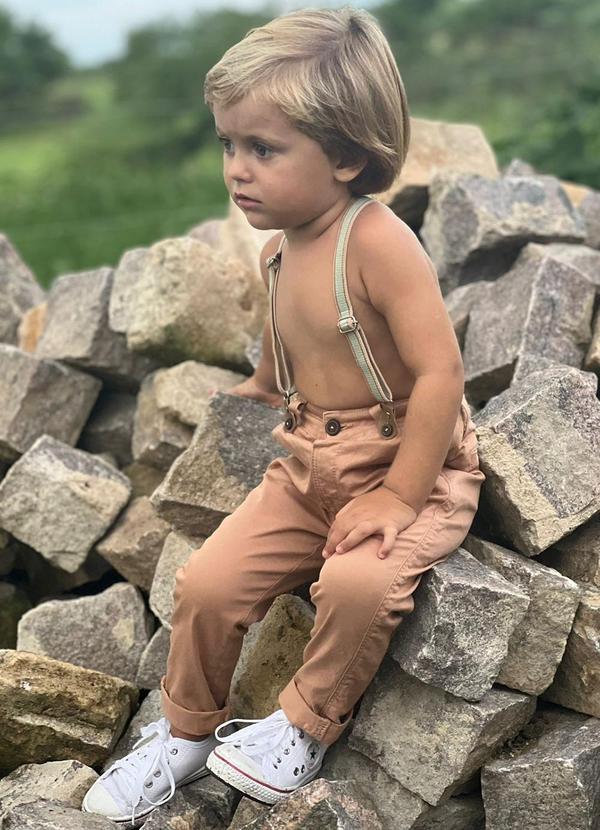 Sun Place - Calça Sarja Bebê Menino Chino Bege