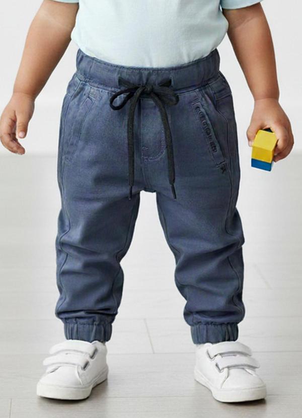 Sun Place - Calça Sarja Bebê Menino Jogger Azul