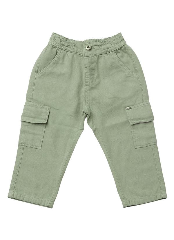Sun Place - Calça Sarja Bebê Menino Relaxed Cargo Bege