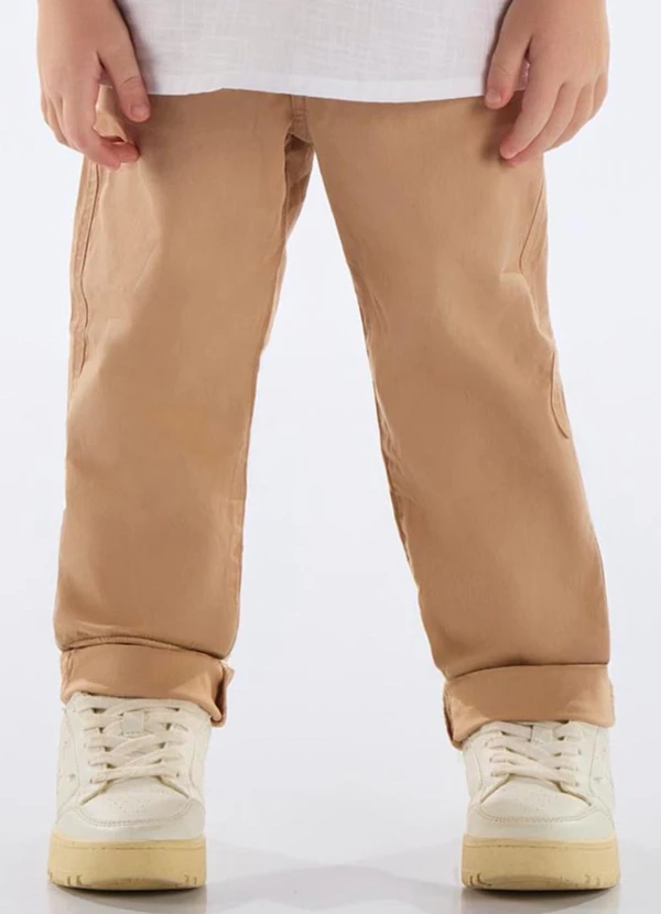 Up Baby - Calça Sarja com Elastano Infantil Bege