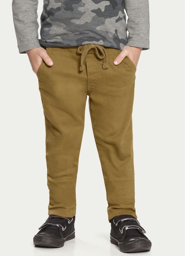 Alakazoo - Calca Sarja com Elastano Marrom