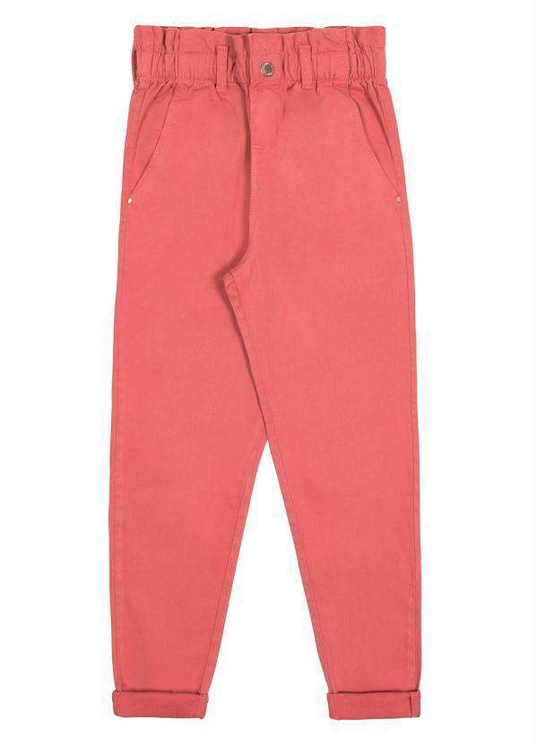 Alakazoo - Calça Sarja Infantil Menina Mommy Clochard Rosa