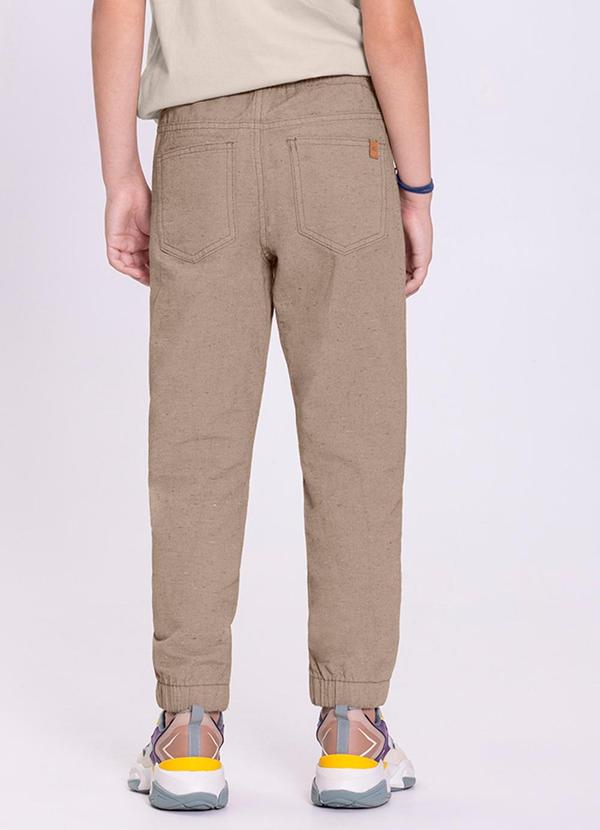 Alakazoo - Calça Sarja Infantil Menino Jogger Marrom 2