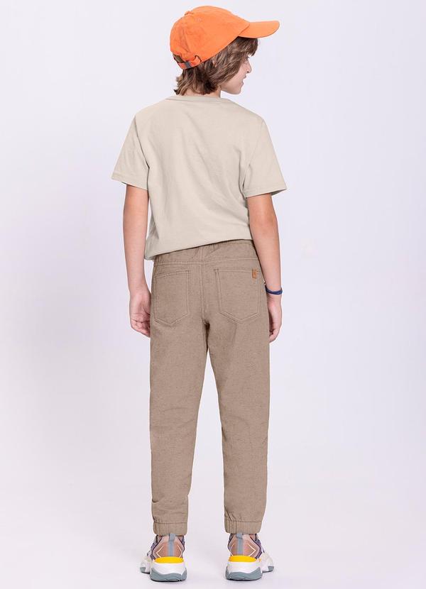 Alakazoo - Calça Sarja Infantil Menino Jogger Marrom 4