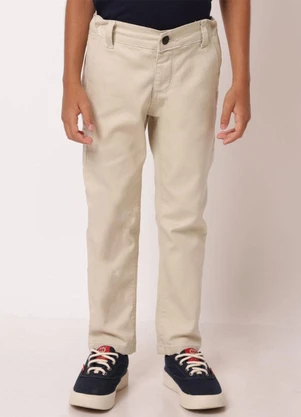 Torra - Calça Sarja Infantil Reta com Bolsos Bege - TORRA
