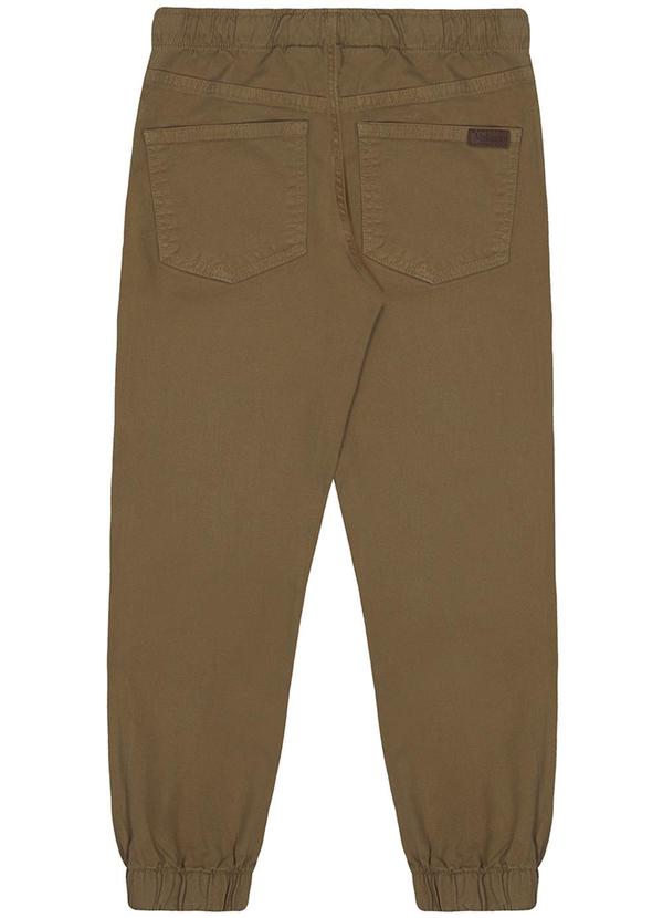 Alakazoo - Calça Sarja Jogger Infantil Menino com Cadarço Marrom 2
