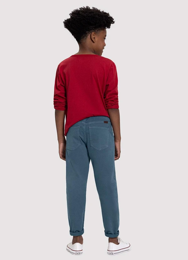 Alakazoo - Calça Sarja Menino Jogger com Cadarço Azul 4