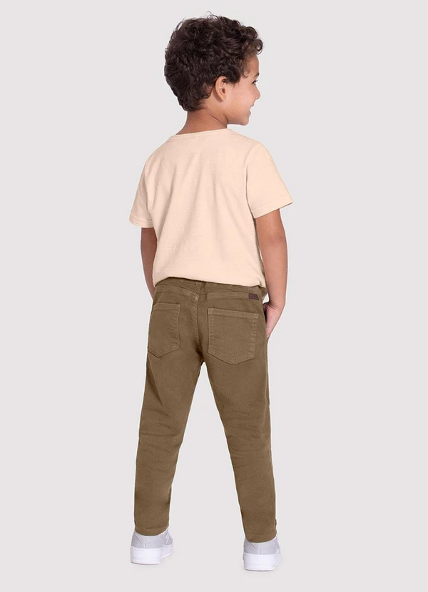 Alakazoo - Calça Sarja Menino Jogger com Cadarço Marrom 4