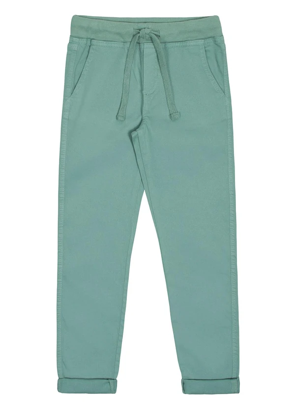 Alakazoo - Calça Sarja Menino Jogger com Cadarço Verde